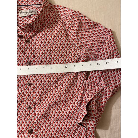 Sovereign Code Red and White Button Down Shirt Boys size 6 Patterned - Picture 5 of 6